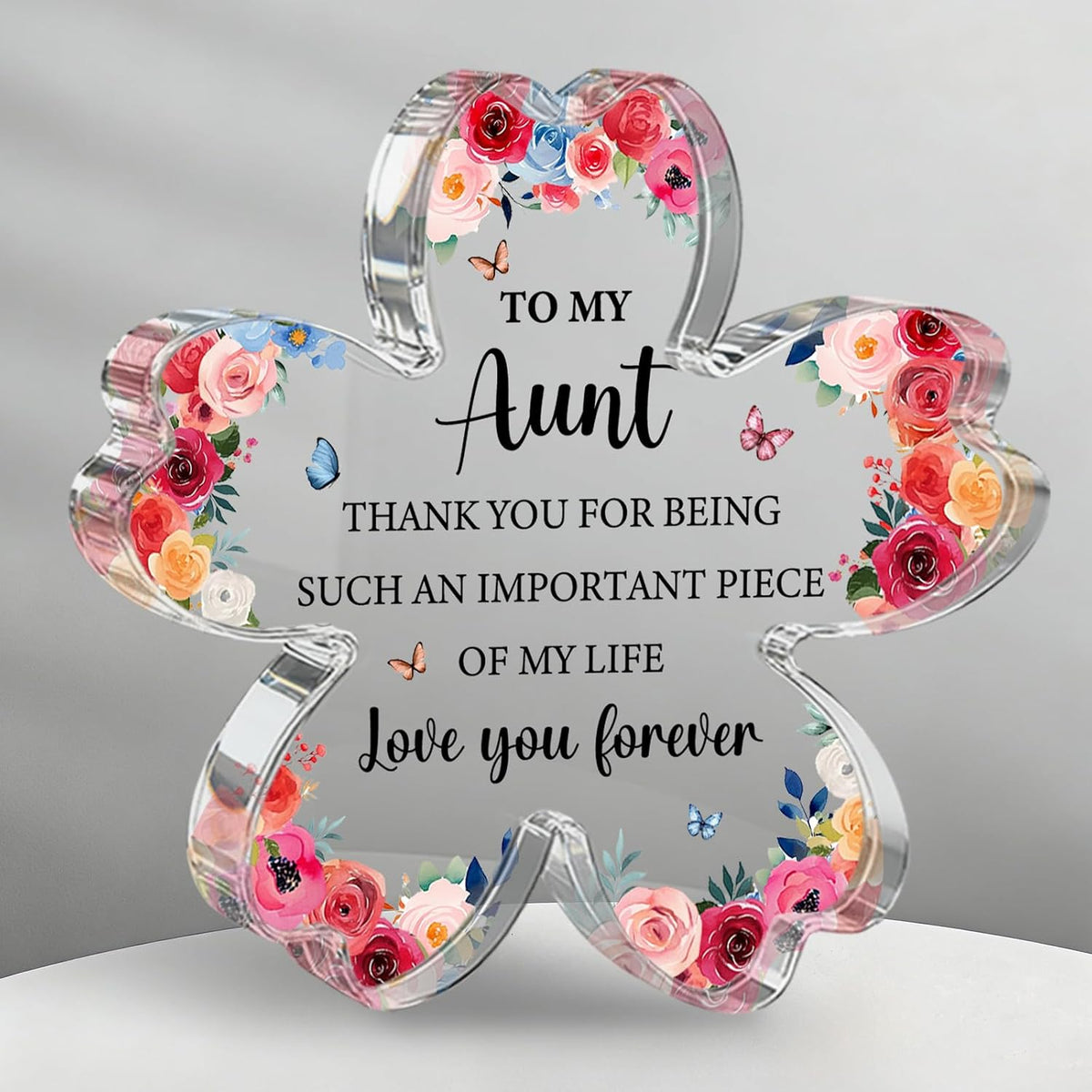 Love You Forever Acrylic Transparent Plaque Home and Office Decor