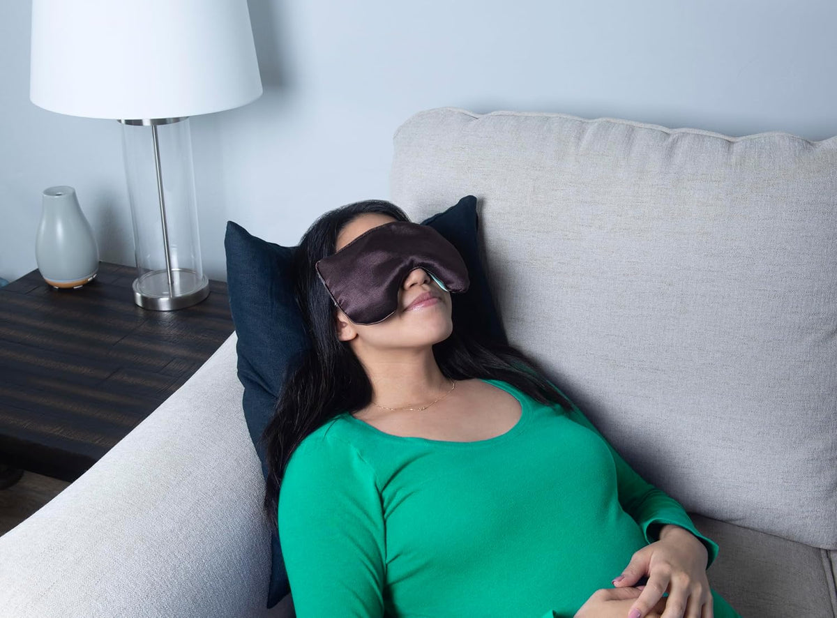 Weighted Eye Pillow Mask, Rose Velvet, Microwave or Freeze, Washable, 9.5X4.5 In, for Sleep, Yoga, Meditation, Relaxation