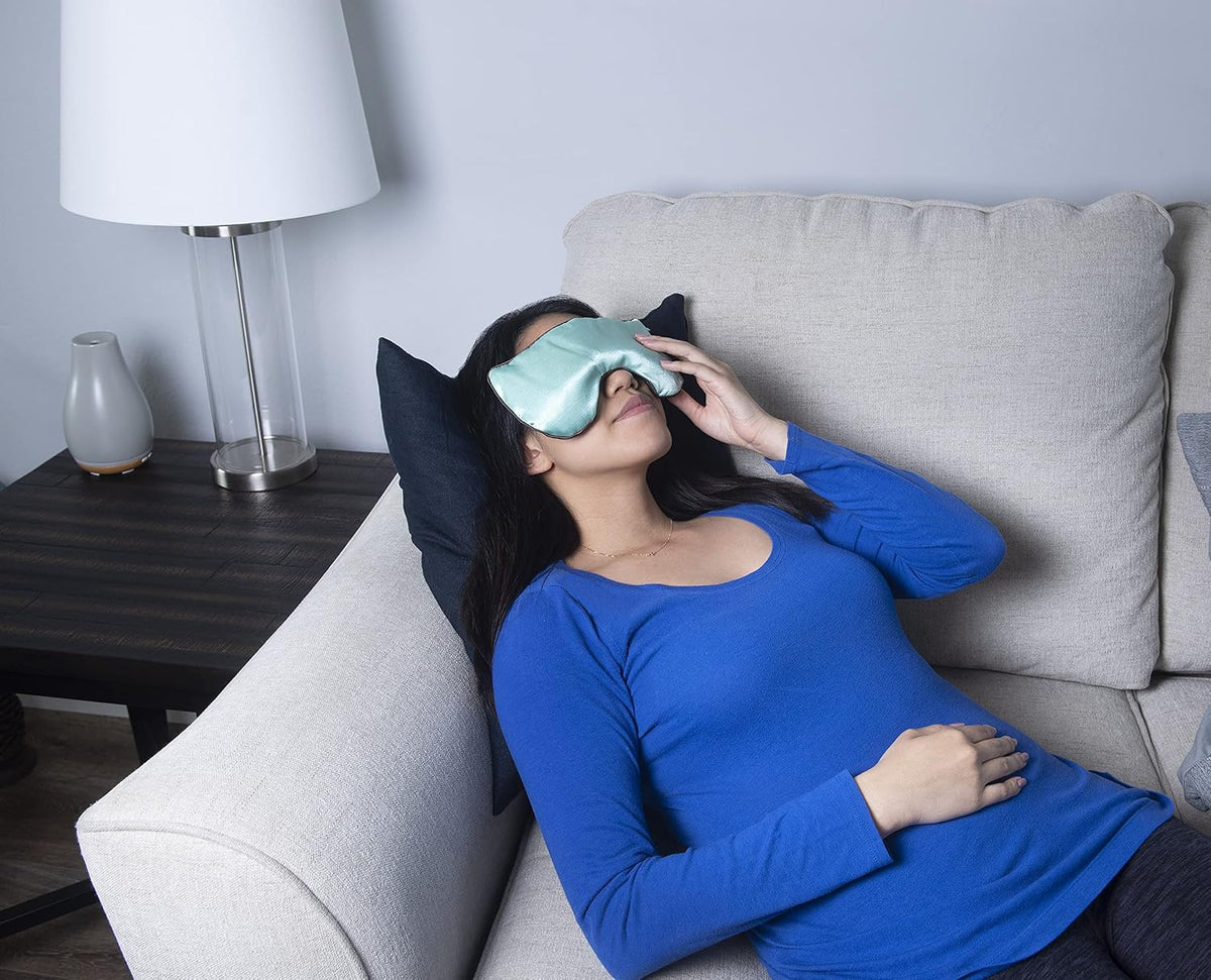 Weighted Eye Pillow Mask, Rose Velvet, Microwave or Freeze, Washable, 9.5X4.5 In, for Sleep, Yoga, Meditation, Relaxation