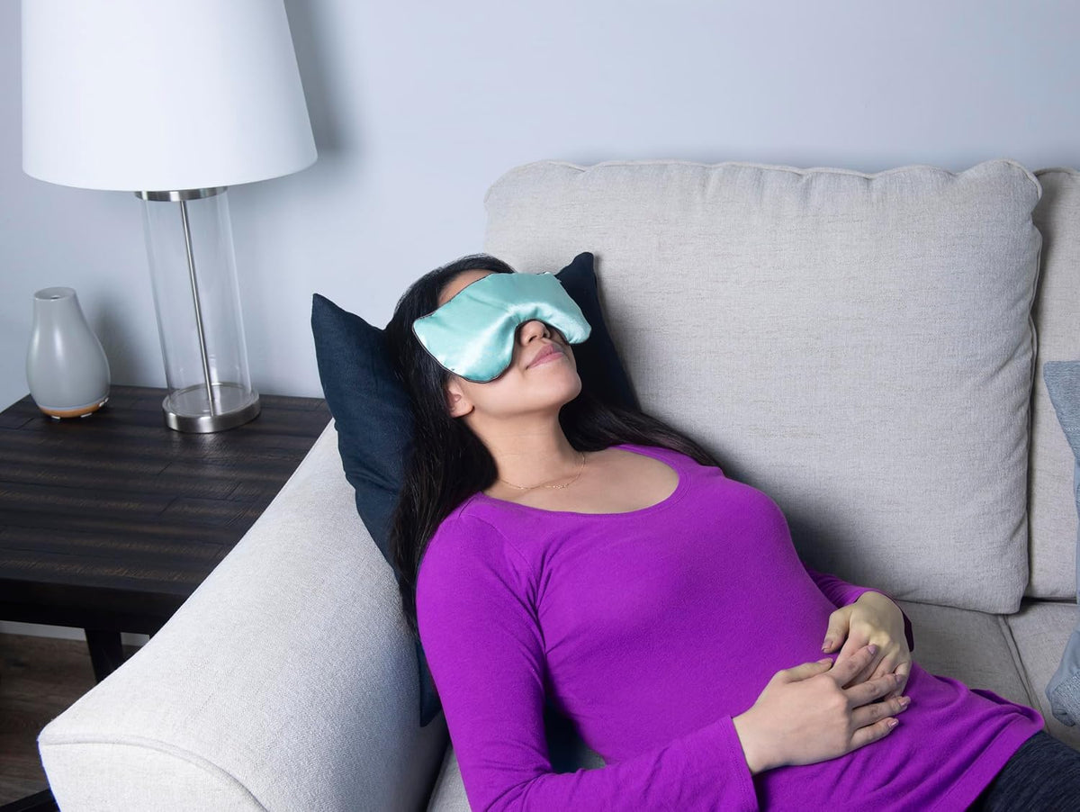Weighted Eye Pillow Mask, Rose Velvet, Microwave or Freeze, Washable, 9.5X4.5 In, for Sleep, Yoga, Meditation, Relaxation